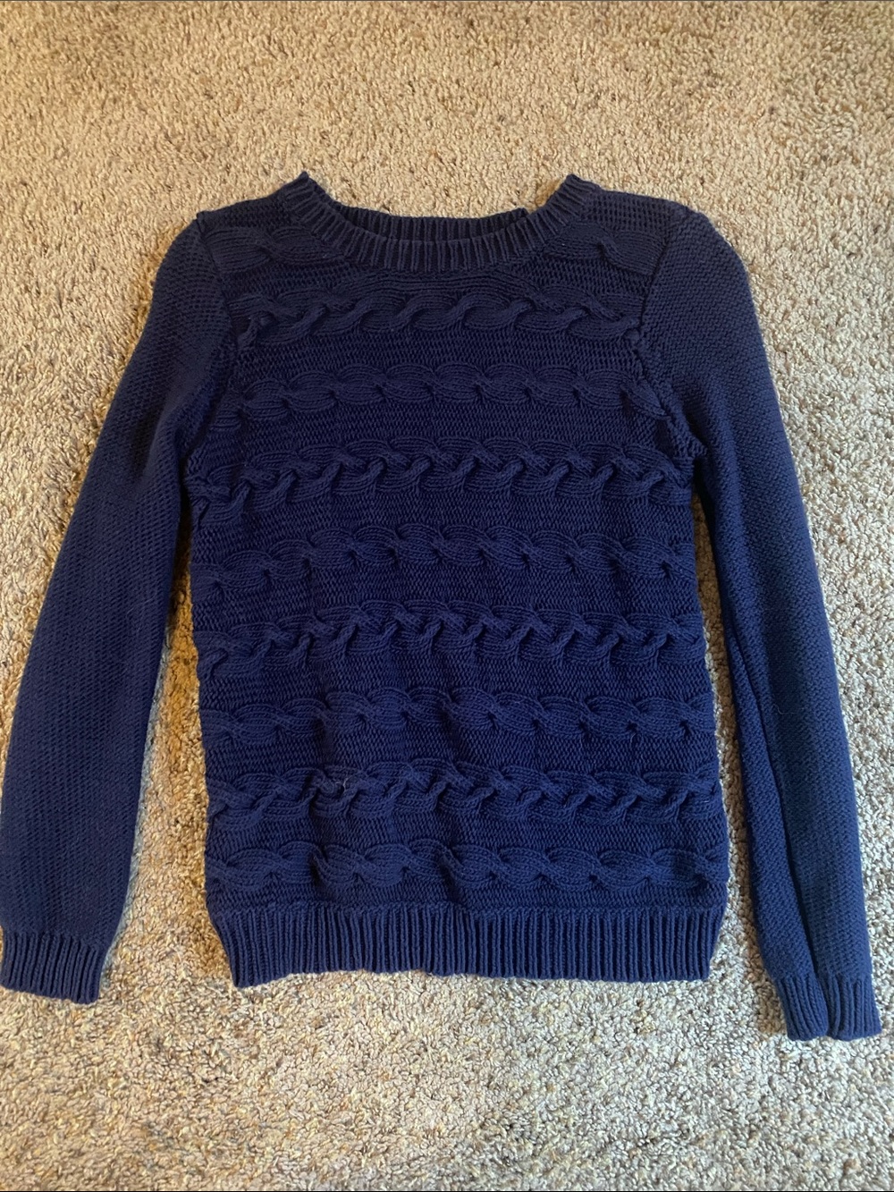 Women's Wallace (Madewell) Navy Cable Crewneck Sweater